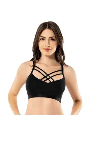 Kota 2 Adet Siyah Çapraz İpli Büstiyer