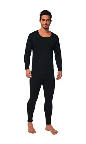 Kota Erkek Kışlık Termal Sıcak Tutan Tayt ve Fanila Takım 2li Set Siyah