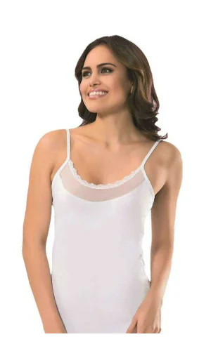 Kota Kadın Tül Detaylı İp Askılı Beyaz Atlet 6220