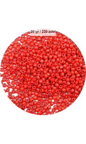 Koyu Turuncu Renk 4 mm Yaklaşık 220 adet/20 gram Cam Boncuk Oya Yazma Bileklik ve Kolye