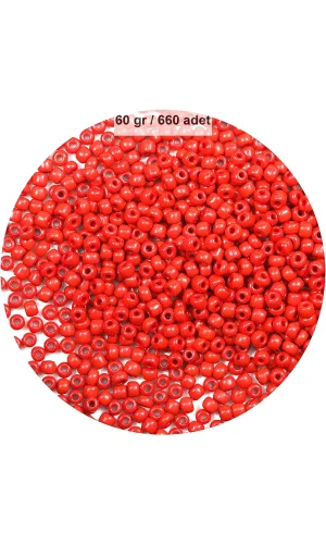 Koyu Turuncu Renk 4 mm Yaklaşık 660 adet / 60 gram Cam Boncuk Oya Yazma Bileklik ve Kolye