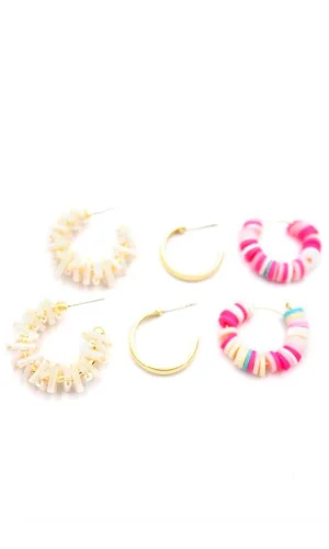 Kristal Boncuklu Küpe - Krem