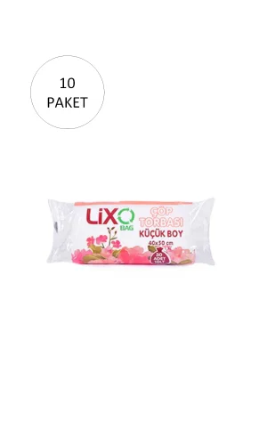 Küçük Boy Çöp Torbası 40 x 50 cm 30 Lu Rulo x 10 Paket = 300 Adet (Şeffaf)