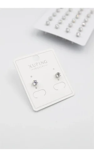 Küçük Boy Zirkon Taşlı Tektaş  Küpe - Gümüş