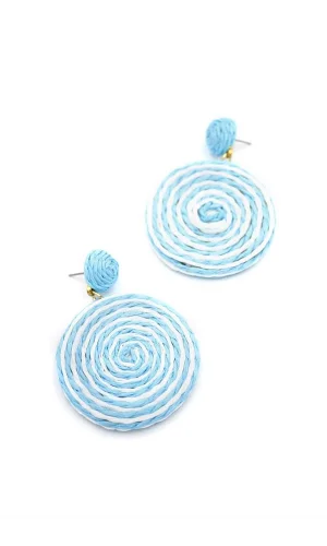 Kumaş Sarmal Küpe - Mavi