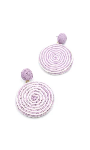 Kumaş Sarmal Küpe - Mor