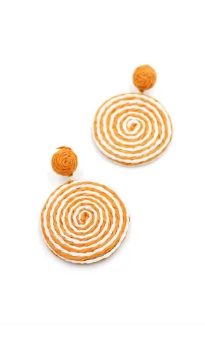 Kumaş Sarmal Küpe - Turuncu