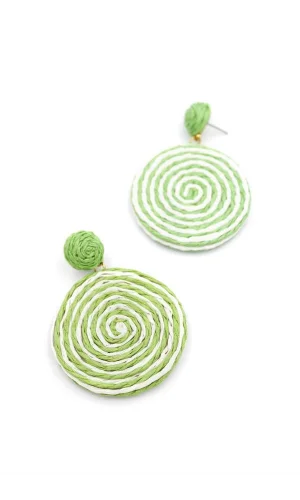 Kumaş Sarmal Küpe - Yeşil