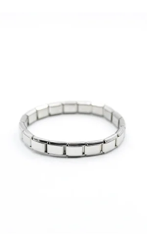 Lastikli Çelik Bileklik - Gümüş