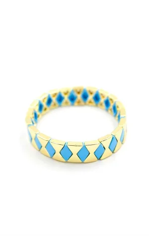 Lastikli Porselen Bilezik - Mavi