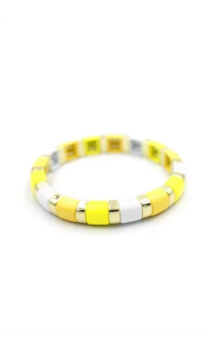 Lastikli Porselen Bilezik - Sarı