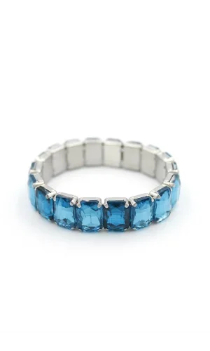 Lastikli Taşlı Bilezik - Mavi