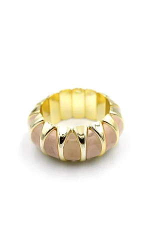 Lastikli Taşlı Bilezik - Pembe