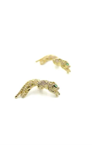 Leopar Küpe - Altın