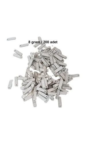 Mat Beyaz 15 x 5 mm Dantel Oya Yazma Halhal Abiye Lazer Kesim Pul 200 adet / 8 gram