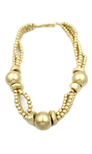 Mat Boncuk Kolye - Altın