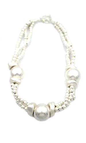 Mat Boncuk Kolye - Gümüş