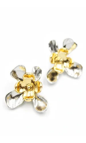 Metal Çiçek Küpe - ÇOK RENKLİ