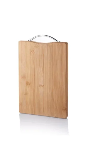 Metal Tutacaklı Lüx Bambu Kesme Tahtası 30cm X20cmx1.8cm Royaleks-67458