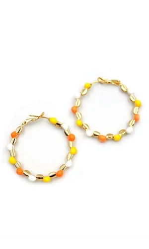 Mineli Halka Küpe - ÇOK RENKLİ