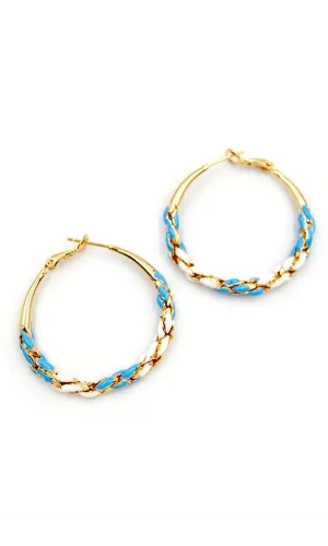 Mineli Halka Küpe - Mavi