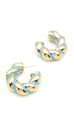 Mineli Halka Küpe - Mavi