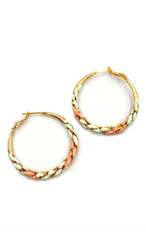 Mineli Halka Küpe - Pembe