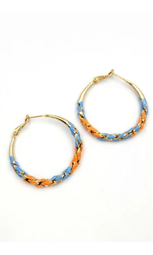 Mineli Halka Küpe - Turuncu