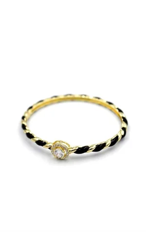 Mineli Taşlı Bilezik - Siyah