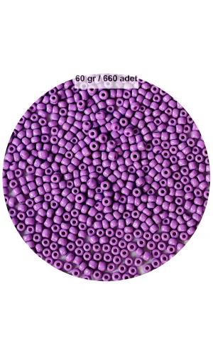 Mor Renk 4 mm Yaklaşık 660 adet / 60 gram Cam Boncuk Oya Yazma Bileklik ve Kolye