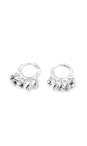 Nazar Boncuklu Küpe - Gümüş