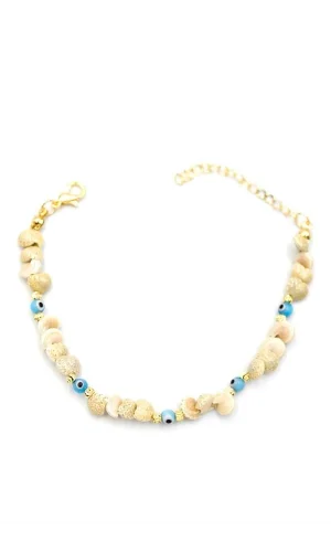 Nazar Deniz Kabuğu Bileklik - Mavi