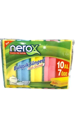 Nerox Bulaşık Süngeri Oluklu 10Lu Royaleks-NRX-F550