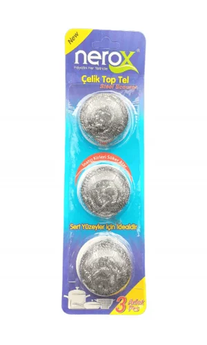 Nerox Çelik Top Tel Ovma Teli 3 Lü Blister Royaleks-NRX-F3003