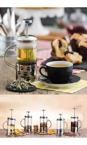 New Life 350ml Çelik French Press Bitki Demleme Bardağı Bls Fp 350