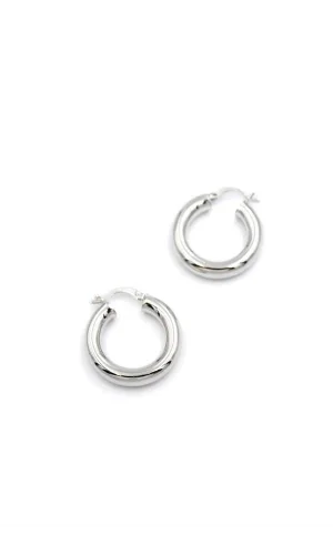 Orta Boy Halka Küpe - Gümüş