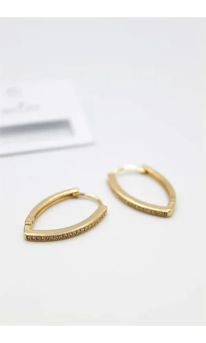 Oval Halka Küpe - Altın