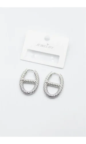 Oval Halka Küpe - Gümüş