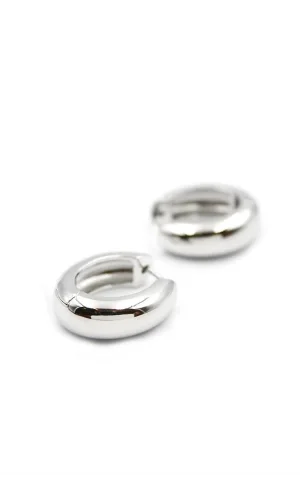 Oval Halka Küpe - Gümüş