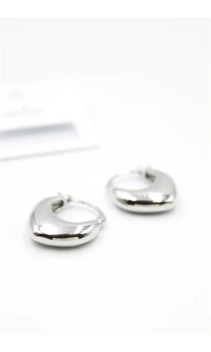 Oval Halka Küpe - Gümüş