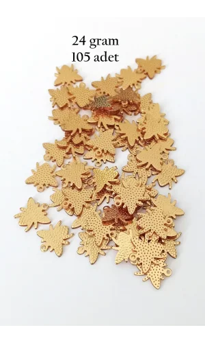 Oya Abiye Bileklik Kolye Pleksi Metalik Plastik Pul Altın Renk 24 gram 105 adet - BNC541