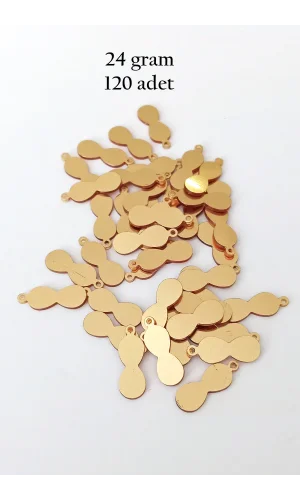 Oya Abiye Bileklik Kolye Pleksi Metalik Plastik Pul Altın Renk 24 gram 120 adet - BNC540
