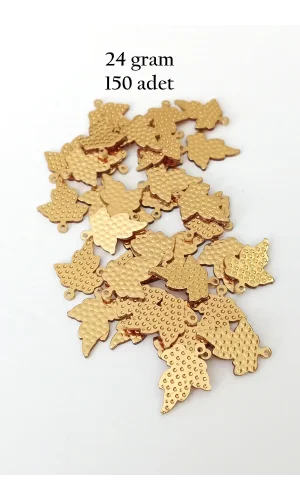 Oya Abiye Bileklik Kolye Pleksi Metalik Plastik Pul Altın Renk 24 gram 150 adet - BNC549