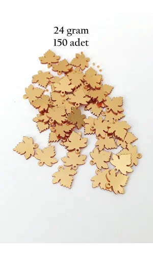 Oya Abiye Bileklik Kolye Pleksi Metalik Plastik Pul Altın Renk 24 gram 150 adet - BNC551