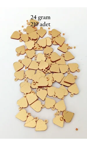 Oya Abiye Bileklik Kolye Pleksi Metalik Plastik Pul Altın Renk 24 gram 210 adet - BNC554