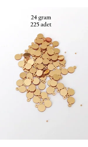 Oya Abiye Bileklik Kolye Pleksi Metalik Plastik Pul Altın Renk 24 gram 225 adet - BNC553