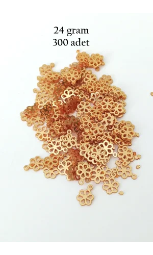Oya Abiye Bileklik Kolye Pleksi Metalik Plastik Pul Altın Renk 24 gram 300 adet - BNC539