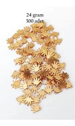 Oya Abiye Bileklik Kolye Pleksi Metalik Plastik Pul Altın Renk 24 gram 300 adet - BNC545