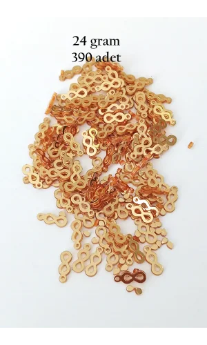 Oya Abiye Bileklik Kolye Pleksi Metalik Plastik Pul Altın Renk 24 gram 390 adet - BNC547