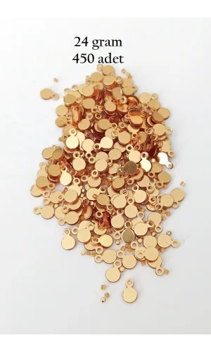 Oya Abiye Bileklik Kolye Pleksi Metalik Plastik Pul Altın Renk 24 gram 450 adet - BNC557